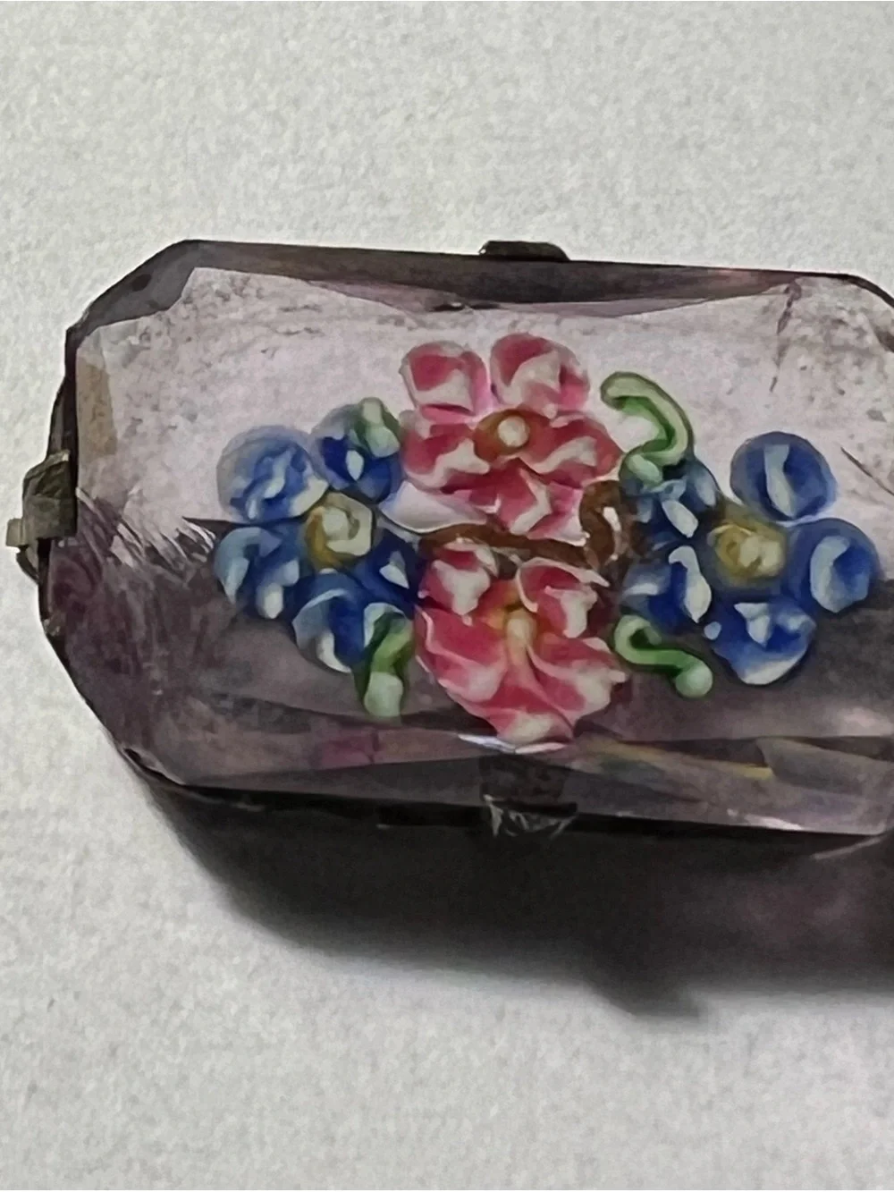 Vintage Art Deco Sterling and Glass Brooch